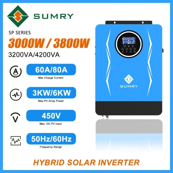 SUMRY 6200W 48VDC 220VAC Solar Inverter Off Grid MPPT 110A Solar Charger Max PV Power - Image 4