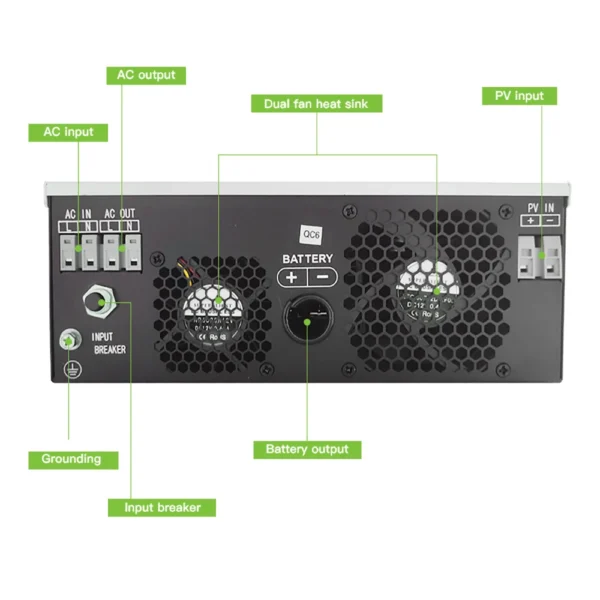 GOOTU 1KW 12V 1.6KW 24V OFF-GRID Solar Inverter 80A 450VDCinverter Solar Charger 450VDC Input Off-Grid Inverter MPPT Control - Image 6