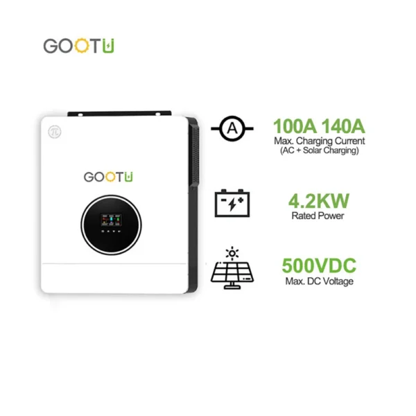 GOOTU 4.2KW 24V Hybrid Solar Inverter 140A MPPT Solar Charger Dual Output Max PV 500VDC Input On/Off-Grid Inverter Solar Batte - Image 3