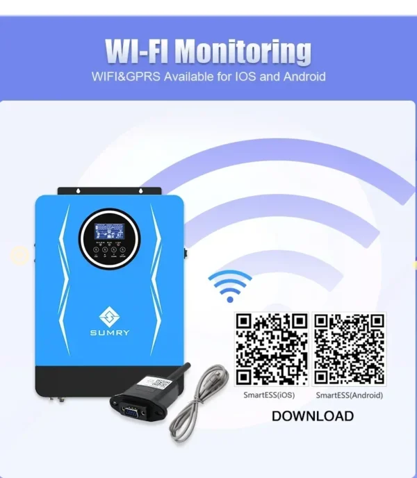 SUMRY Hybrid Inverter Off Grid 3kw 3.8kw 6.2kw 24v 48V AC220-240V Solar Inverter MPPT Pure Sine Wave Inverter - Image 6
