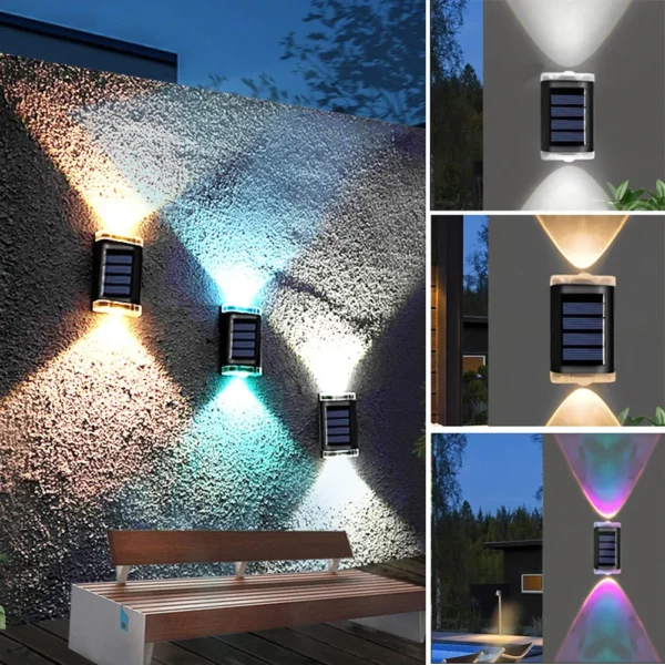 Solar Up and Down Spot Lights Outdoor Street Wall Light Lamp Solar Powered Sunlight Waterproof Solar Lamp Garden Decorative - Image 3