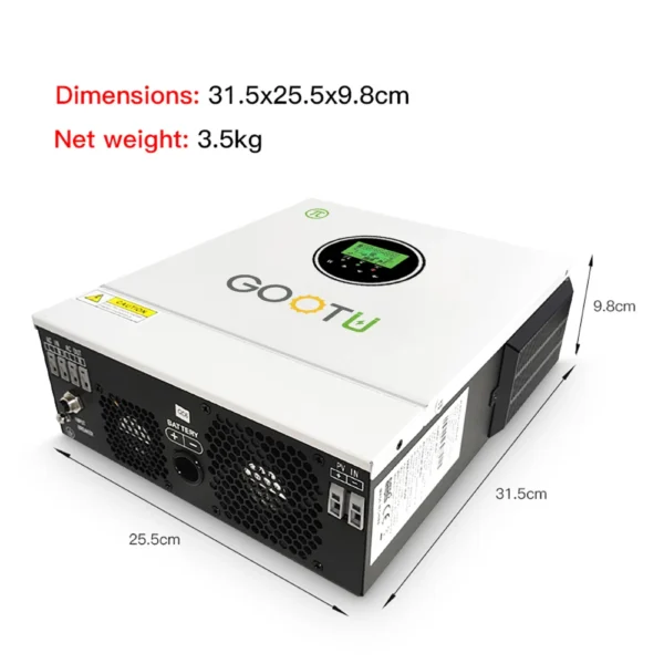 GOOTU 1KW 12V 1.6KW 24V OFF-GRID Solar Inverter 80A 450VDCinverter Solar Charger 450VDC Input Off-Grid Inverter MPPT Control - Image 2