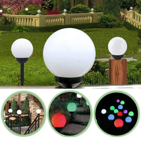 1pc Solar Powered LED Bulb Lamp Energy Light Waterproof Outdoor Garden Light Street Solar Panel Ball Lights Lawn Yard Lamps - Image 3