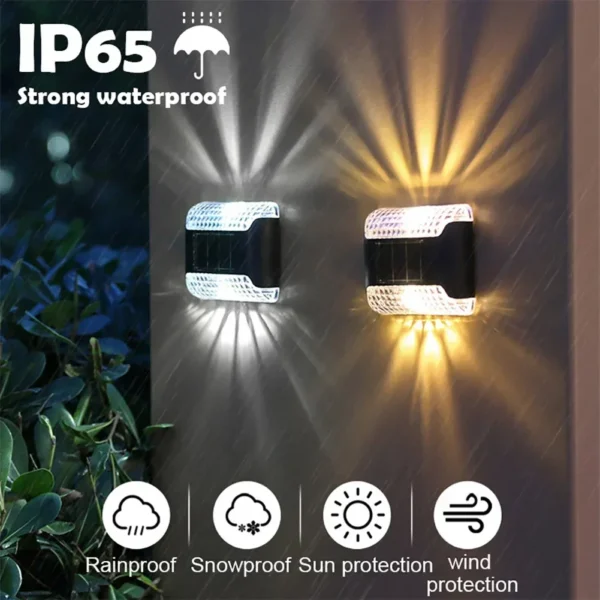 Waterproof LED Solar Lamp Outdoor Garden Ambient Lighting Decoration Up & Down Lights Stair Yard Fence Color Change Wall Light - Image 2