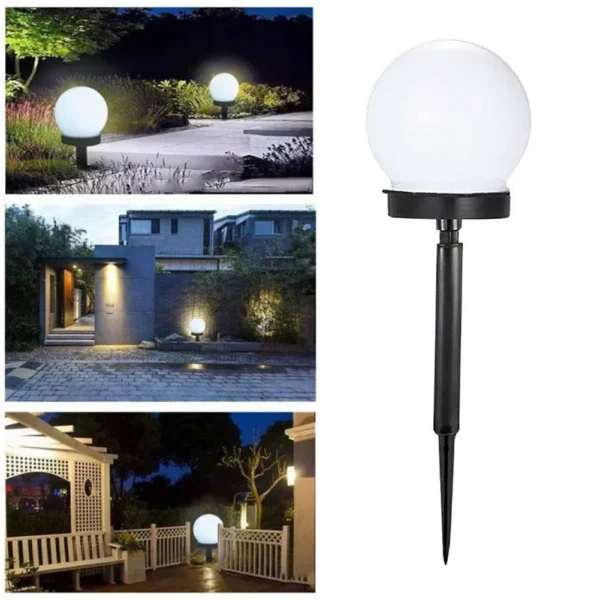1pc Solar Powered LED Bulb Lamp Energy Light Waterproof Outdoor Garden Light Street Solar Panel Ball Lights Lawn Yard Lamps - Image 2