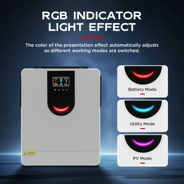 Solar hybrid on/off grid inverter all-in-one 1KW - 10KW pure sine wave home inverter, MPPT, wifi connect, charge protection - Image 4