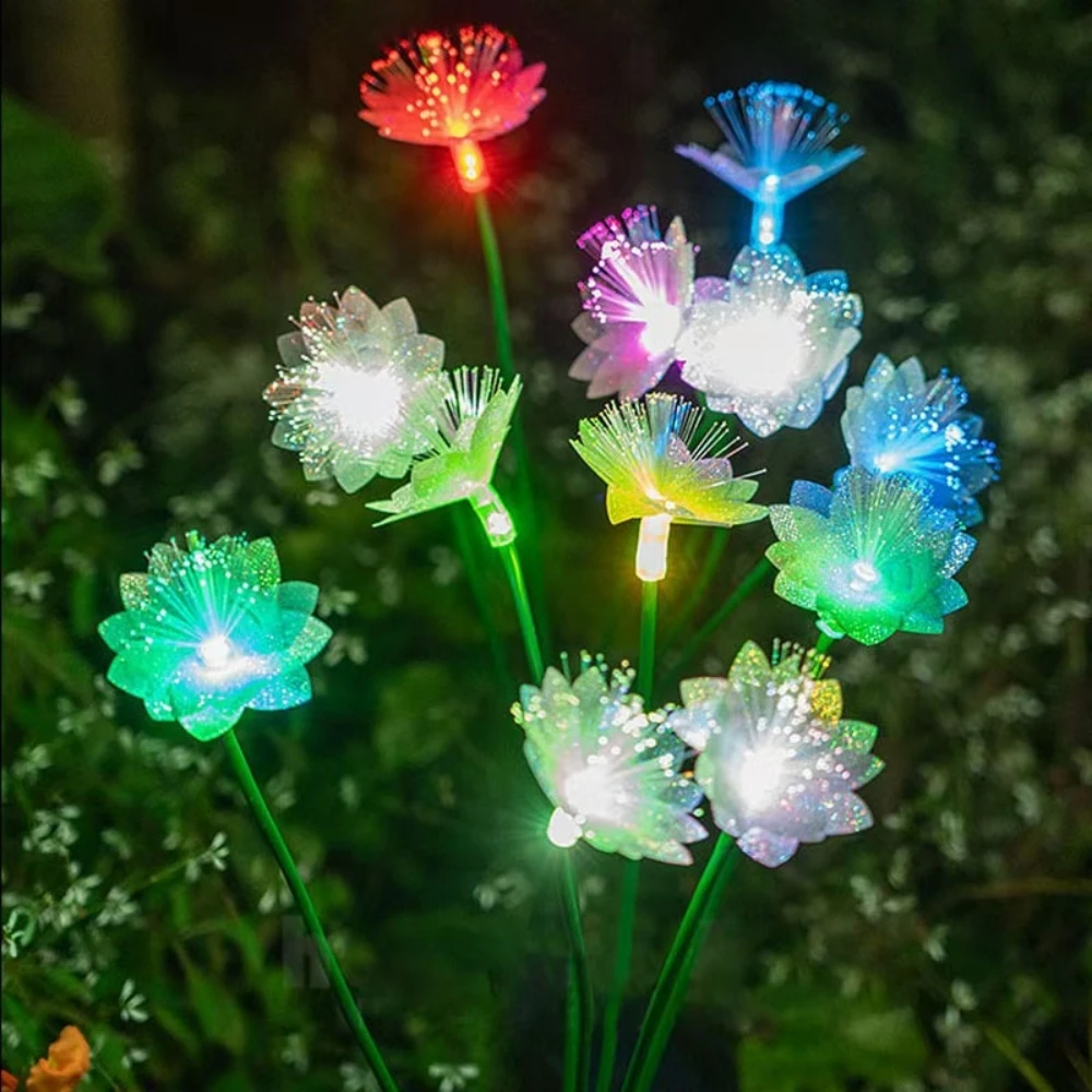 Solar Fiber Optic Flower Garden Light – Waterproof Outdoor Decoration إنارة زهور شمسية للحدائق مقاومة للماء - Image 2