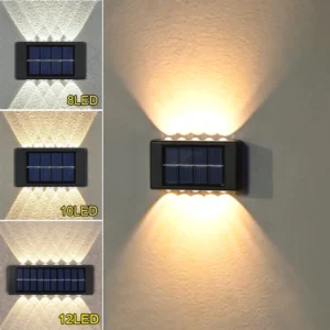 Solar LED Wall Light – Waterproof Outdoor IP65   إنارة جدارية شمسية مقاومة للماء