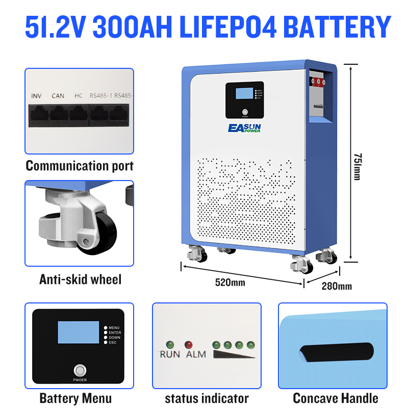15Kwh LFP battery (51.2V 300Ah)
